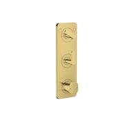 Módulo de termostato hansgrohe AXOR Citterio C 380/120 empotrado con placa para 2 consumidores, 49700990, Color: Óptica Oro Pulido