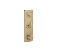 Módulo de termostato hansgrohe AXOR Citterio C 380/120 empotrado con placa para 2 consumidores, 49700140, Color: Bronce cepillado