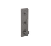 Módulo de termostato hansgrohe AXOR Citterio C 380/120 empotrado con placa para 2 consumidores, 49700340, Color: Cromo negro cepillado