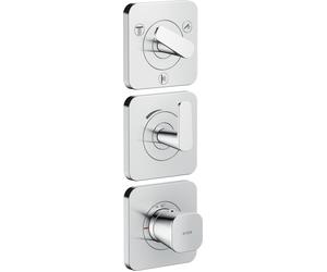 Módulo de termostato hansgrohe AXOR Citterio C 380/120 oculto con rosetas para 3 consumidores, 49710000, Color: cromado