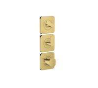 Módulo de termostato hansgrohe AXOR Citterio C 380/120 oculto con rosetas para 3 consumidores, 49710990, Color: Óptica Oro Pulido