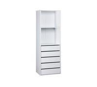Módulo de vestidor con 5 cajones, modulo, blanco, 60x45x180 cm