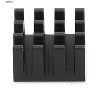 MÓDULO DISIPADOR DE CALOR DE RADIADOR DE ENFRIAMIENTO DE ALUMINIO PARA CHIP DE CPU LED, 20PCS (Black)