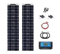 Módulo Fotovoltaico Monocristalino Flexible 400 W Y 18 V 1 Par Cables De Extensión Paneles Solares Conector Fotovoltaico Negro Rojo para Autocaravanas Caravanas Barcos Techos 2 * 400W