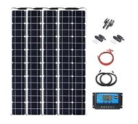 Módulo Fotovoltaico Monocristalino Flexible 400 W Y 18 V 1 Par Cables De Extensión Paneles Solares Conector Fotovoltaico Negro Rojo para Autocaravanas Caravanas Barcos Techos 4 * 400W