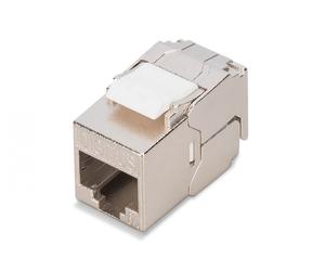 Módulo Keystone corto (enchufe) RJ45 (8P8C) cat.6A, apantallado, sin herramientas, de acero, longitud 28mm