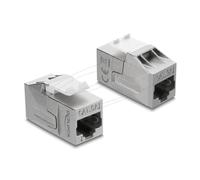 Módulo Keystone Delock 91122 RJ-45 Hembra Cat6a Zinc Plano Plata Blanco