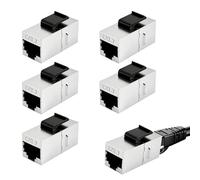 Módulo Keystone RJ45 Cat.7 10Gbps Blindado, Acoplador Toma Red Ethernet, Conector Keystone para Panel de Parcheo - Acoplador de Red (Pack de 5)