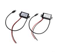 Módulo reductor DC-DC, 2 unidades de 12 V/24 V a 5 V USB C 3 A 15 W, resistente al agua IP68, para cámara de salpicadero de coche y navegación
