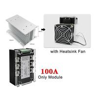 Módulo regulador de voltaje de CA trifásico Regulador de potencia Tiristor 380 V Relé de estado sólido Atenuación 25 A-400 A Control de potenciómetro(Only Module,100A(18.8KW))