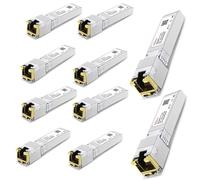 Módulo SFP+ a RJ45 10GBase-T, transceptor de red SFP a Ethernet de cobre 1.25G/2.5G/5G/10G para Cisco SFP-10G-T-S, Ubiquiti UniFi UF-RJ45-10G, Meraki, Supermicro y más, hasta 30 m, 10 unidades