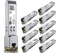 Módulo SFP de negociación automática a RJ45, transceptor Ethernet 10/100/1000BASE-T para Cisco GLC-T(10/100/1000)/SFP-GE-T(10/100/1000), Cisco Meraki, Cat5e, 100m (328 pies) Paquete de 10