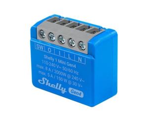 Módulo Shelly 1 Mini Gen4 Azul Wi-Fi Bluetooth Zigbee Matter 8A/240V Relé Compacto