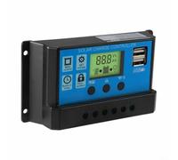 Módulo solar regulador de carga 12 V/24 V 30 A para controlador solar PWM con pantalla LCD y salida dual USB 5 V para sistema fotovoltaico hogar, industria, comercio, función de protección