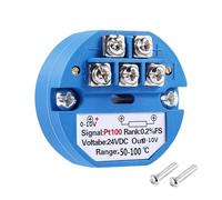 Módulo transmisor de temperatura Transmisor de temperatura PT100, 24 V CC, rango de -50 °C a 100 °C, salida de 0-10 V.