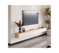 Modulo TV Moderno centro de entretenimiento con consola de TV montada en la pared con puerta abatible, soporte for TV flotante estrecho con 2 cajones for sala de estar y dormitorio Mesa TV(Blanco,200x