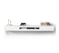 Modulo TV Soporte de TV flotante for debajo de televisores, consola de TV montada en la pared, unidades de TV flotantes modernas de madera maciza, centro de entretenimiento con cajones de almacenamien