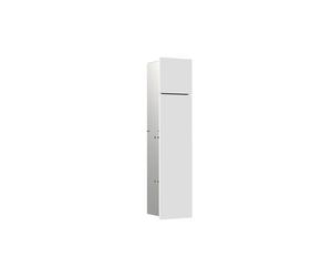 Módulo WC emco asis module pure, frontal de madera en dos partes, oculto, tope izquierdo, 730x170mm, con compartimento para rollo de papel de recambio, 975551300, Color: alpino-blanco