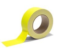 Modulor Cinta de tela Gaffa, cinta adhesiva de color neón hecha de tela recubierta de PE, 50 mm de ancho x 25 m de largo, 0,36 mm de espesor, amarillo neón mate