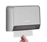 Modundry Dispensador de Toallas de Papel, Dispensador Papel Secamanos en Pared Comercial, Dispensador de Papel de Manos para Baño, hasta 200+ Toallitas, Plata