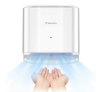 modunful Secador de Manos Electrico Automáticos Secador de Manos de Alta Velocidad con Aire Caliente y Frío Montaje en Pared Comapacto para Baño, Hogar, Comercial, ABS 220V 1200W 2008S1