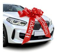 Modurio Lazo rojo grande de 30 pulgadas para coche, lazo gigante de regalo grande Happy Birthday