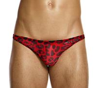 Modus Vivendi - Ropa Interior Slip Hombre - Leopard Mesh Low Cut Brief Red - 1x Tamaño XL