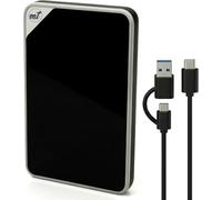 ModusTech Disco duro externo portátil acrílico de 1 TB USB-C/USB 3.1 - HDD de alta velocidad con acabado espejo, UASP, compatible con PC, Mac, portátil, PS4, Xbox, iPhone, Smart TV (color negro)