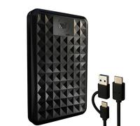 ModusTech Facet 160GB Disco Duro Externo Portátil USB-C/USB 3.1 - HDD Fino de 2,5 Pulgadas para Copias de Seguridad, Gaming, PC, Mac, Portátil, PS4, Xbox, Smart TV (Negro)