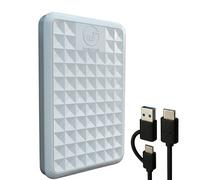 ModusTech Facet - Disco duro externo portátil de 320 GB, USB-C/USB 3.1, Plug & Play, disco duro ultra delgado para copia de seguridad, juegos, PC, Mac, portátil, PS4, Xbox, Smart TV (blanco)