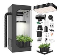 MODVKVK Armario de Cultivo Juego Completo Armario de Cultivo Kit 100x100x200cm con 200W LED Lámpara de Cultivo de Espectro Completo Regulable, Armario de Cultivo Kit Completo Hidroponía