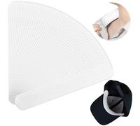 Modxiun - 100 protectores de sudor para gorros, almohadillas adhesivas para el sudor, transpirable, suave, protector de transpiración, banda protectora de manchas para gorras de béisbol (24 x 4 cm)