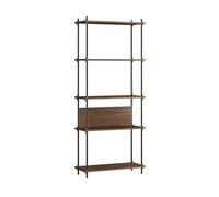 MOEBE Estantería Shelving System Classic Roble ahumado-black. 86×200×35 cm. S.200.1.A