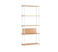 MOEBE Estantería Shelving System Classic Roble-white. 86x200x35 cm. S.200.1.A