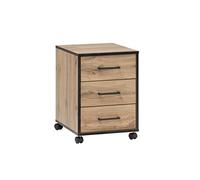 Möbelpartner Montana 146466 - Cajonera con ruedas, acabado en roble rústico, 40,1 x 50 x 57 cm