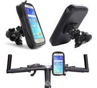 MOELECTRONIX Soporte de bicicleta apto para Motorola Moto G06, resistente al agua, soporte para teléfono móvil, funda para manillar giratoria 360°, XL