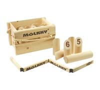 Mölkky Championship Kit - Madera de Abedul, 12 Bolos, 1 Palo con Marcador de Puntuación, Heittokaari - Juegos de Lanzamiento para Exteriores, Jardín, Fiestas - Juego Mölkky para Familias y Grupos