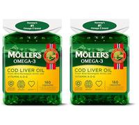 Möller’s ® | Cápsulas de aceite de hígado de bacalao | Ácidos grasos Omega-3 DHA y EPA, con vitaminas A, D y E | Sistema inmune, función cardíaca, función cerebral y visión | 160 cápsulas