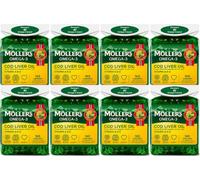 Möller’s ® | Cápsulas de aceite de hígado de bacalao | Ácidos grasos Omega-3 DHA y EPA, con vitaminas A, D y E | Sistema inmune, función cardíaca, función cerebral y visión | 160 cápsulas x 8
