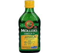 Möller's - Aceite de hígado de bacalao con omega 3 con sabor a limón - Para niños y adultos