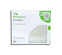 Mölnlycke Exufiber 10x10 cm | Apósito de Fibras Gelificantes | Para Heridas Muy Exudativas | 10 Unidades