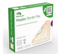 Mölnlycke Mepilex Border Flex - Apósitos de espuma de poliuretano con tecnología Safetac, 10 × 10 cm, 5 unidades (código de empresa 595300)