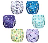 MOEMOE BABY Bragas de Aprendizaje limpias, para niña, Impermeables, Bragas de Aprendizaje para niños, de algodón, Lote de 6,Violeta,6 años