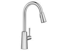Moen 7402C Riley - Grifo de cocina extraíble de una sola manija con limpieza eléctrica y reflejo, cromado