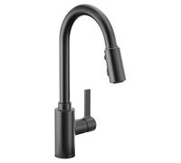 Moen 7882BL Genta LX Pulverizador de una sola manija desplegable moderno grifo de cocina con reflejo y potencia de impulso, negro mate