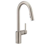 Moen Align Spot Resist - Grifo de cocina moderno de acero inoxidable con sistema de acoplamiento retráctil Reflex y tecnología de pulverización Power Boost para una limpieza más rápida, 7565SRS