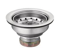 Moen Colador de cesta de acero inoxidable para fregadero de cocina con montaje de drenaje, tapón de drenaje de fregadero de 3-1/2 pulgadas, 22036