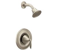 Moen Eva T2132EPBN - Kit de molduras de ducha de un solo mango de níquel cepillado con cabezal de ducha y mango de palanca de ducha, requiere válvula, T2132EPBN