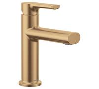 Moen Meena 84794BZG - Grifo moderno para lavabo de baño con placa de cubierta opcional y montaje de drenaje, color dorado bronce