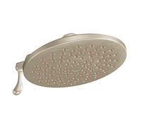 Moen S6320EPBN Velocity 8" Eco-Performance Two-Function Rainshower Showerhead with Immersion Technology at 2.0 GPM Flow Rate, Brushed Nickel